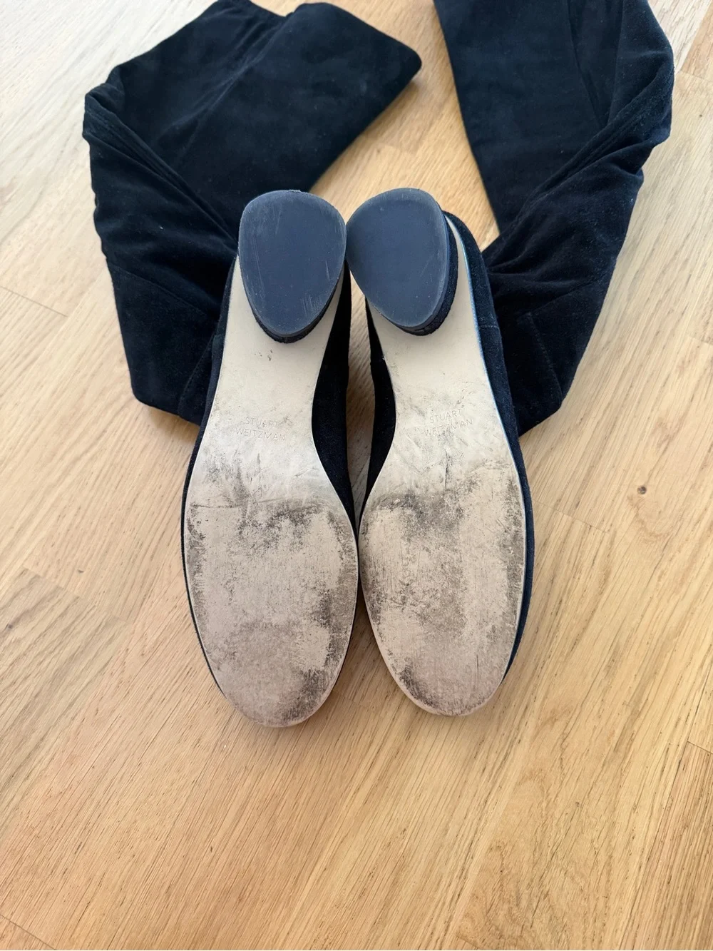 Stuart Weitzman Black Over-the-Knee Suede Boots